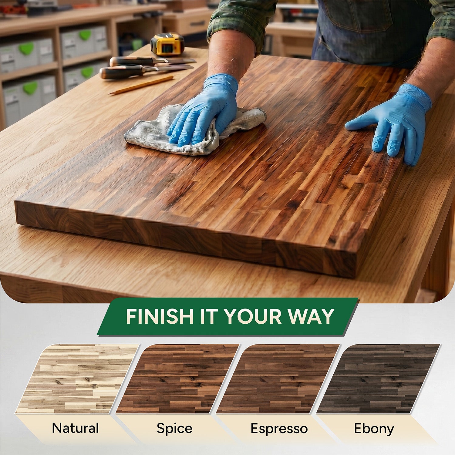 4 ft. L x 25 in. W Unfinished, Acacia Solid Wood, Butcher Block Countertop